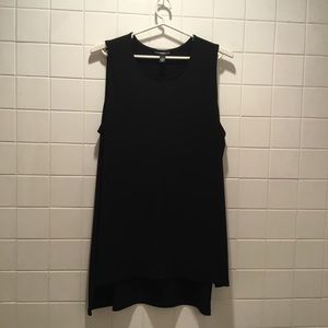 Alfani Tank Tunic Size 3X Black High Low Hem Side Vents 12” P/P26” L-36 Hip 28”